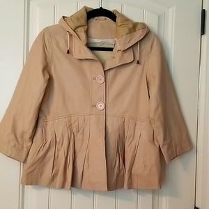 Hooded leather jacket